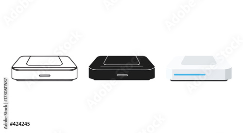 Set of minimalist router icons simple flat vector design element for web and mobile apps isolated on white background