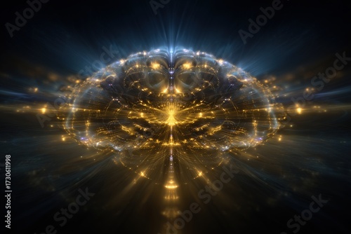 Exploring the beauty of neural connections in a vibrant cosmic landscape