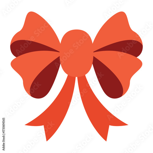 Flat Christmas Bow Icon for Holiday Designs