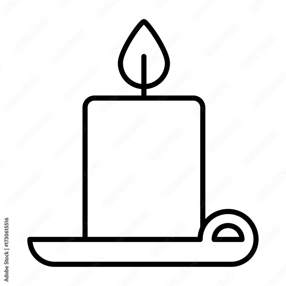 Naklejka premium Christmas Candle Flat Vector Icon