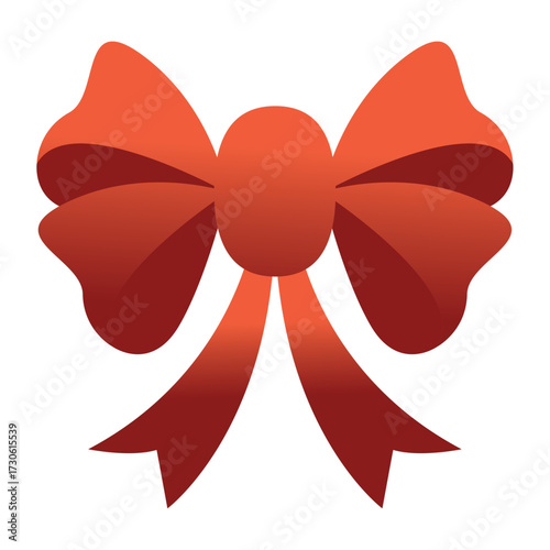 Flat Christmas Bow Icon for Holiday Designs