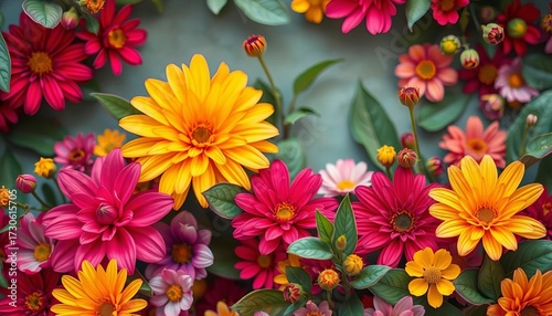 Vibrant floral backdrop, perfect for design projects, flowers, detail