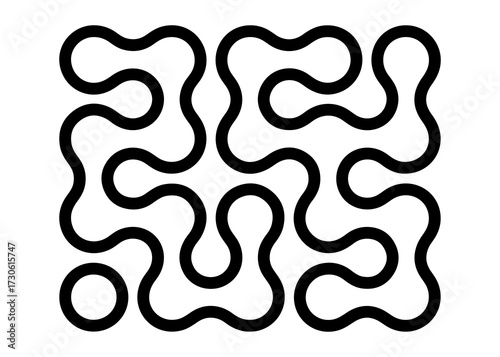Abstract Winding Line Pattern | Continuous Path Maze Vector Graphic