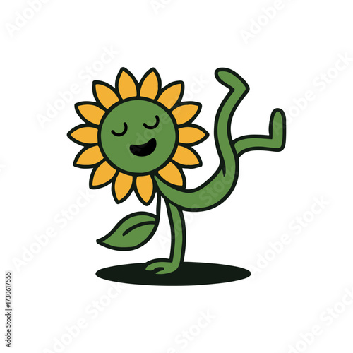 A breakdancing sunflower
