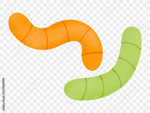 Halloween gummy worms candy sweet creepy spooky festive cute Vector.