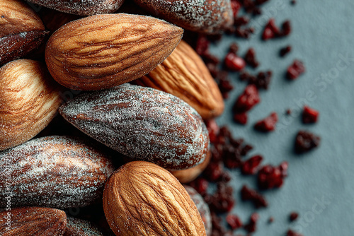 Almond Nuts Background Panorama for Healthy Food and Nutrition Concepts