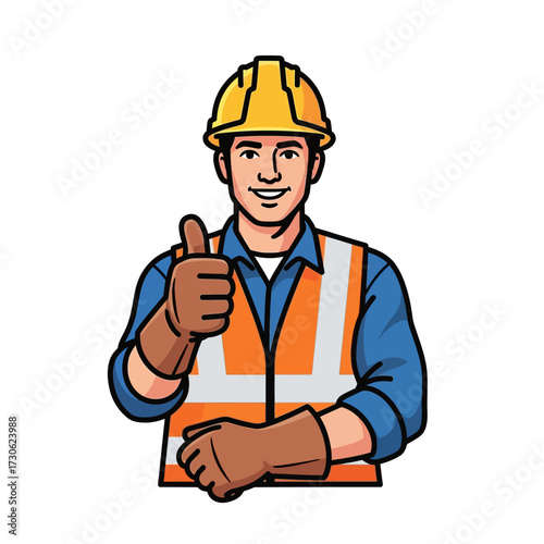 construction worker with thumbs up