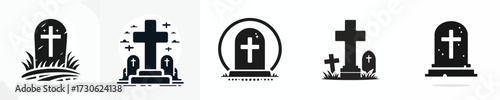 vector silhouette of a tombstone