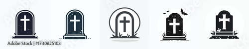 vector silhouette of a tombstone