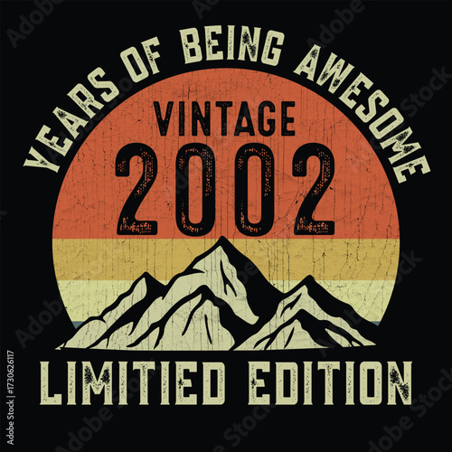 Year of being awesome vintage 2002 limited edition t shirt design