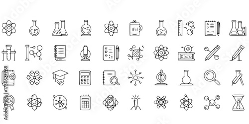 set of science icons