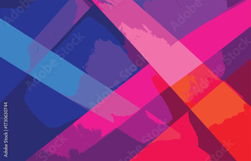 Abstract Geometric Overlay of Diagonal Stripes in Vibrant Colors background pattern