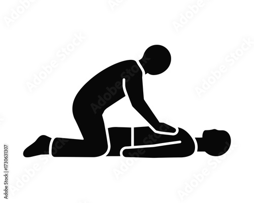 Cpr icon vector illustration scalable eps medical emergency first aid graphic design silhouette vector illustration white background