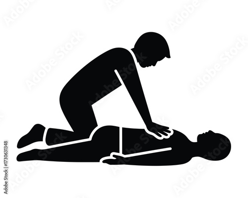 Cpr icon vector scalable illustration of life saving first aid procedure eps silhouette vector illustration white background