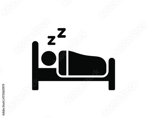 Simple black and white sleep icon vector illustration scalable eps format for general use silhouette vector illustration white background
