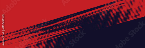 Halftone dots red and blue color pattern gradient grunge texture background. Dot pop art comic sport style vector illustration. grunge vector dots . eps 10