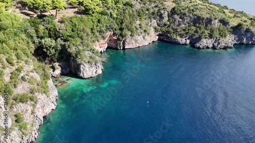 The beautiful and famous Baia degli Infreschi, near Marina di Camerota, Cilento, Campania, Italy.