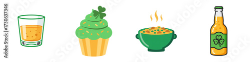 Green food and beverages for St. Patrick's Day celebration  