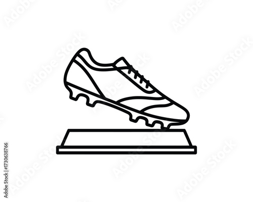 Simple line art soccer cleat icon vector graphic scalable eps illustration for sports silhouette vector illustration white background