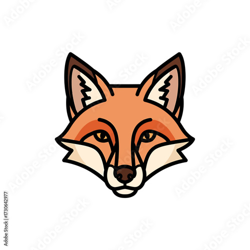 A stylized illustration of a fox's face with sharp features and alert eyes.