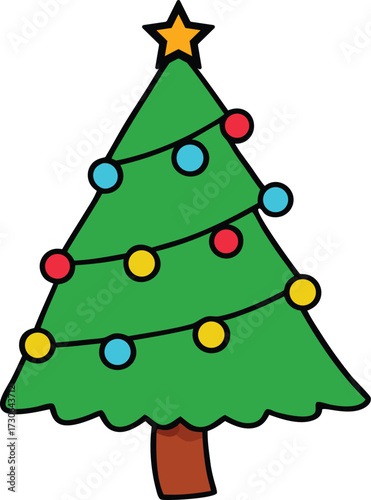 christmas lights draped over a mini christmas tree