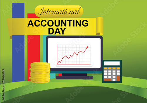 International Accounting Day vector illustration design observed on November 10. Financial accounting graphics template design for flyer poster banner card.