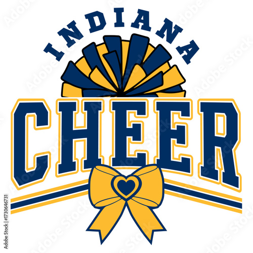 Cheer Svg, Cheerleading Svg, Cheerleader Svg, Pom Poms Svg, Megaphone Svg, Indiana cheerleading illustration.