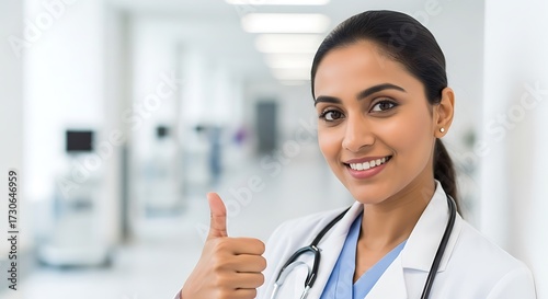 Smiling Doctor Giving Thumbs Up.