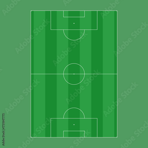 Football fields top view. Soccer ground with green grass texture and frame. Football soccer field set Vector illustration.  Graphic icon for sport