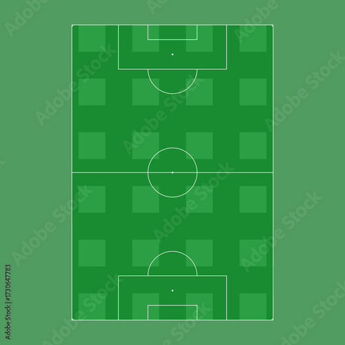 Football fields top view. Soccer or football field Soccer ground with green grass texture and frame. Football soccer field set Vector illustration