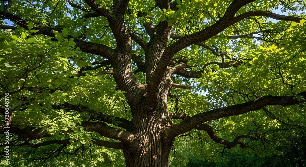Fototapeta premium Majestic Old Tree in Lush Green Forest.