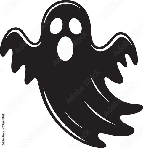 Halloween ghost floating silhouette vector
