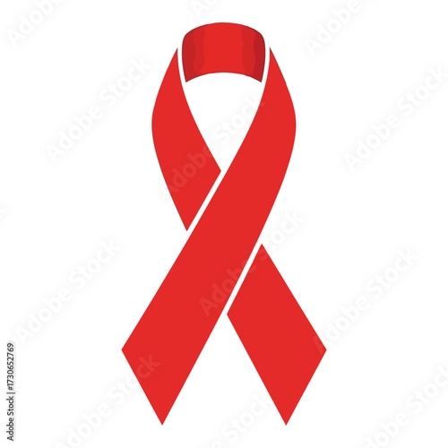 Vector art of red ribbon symbol for aids awareness