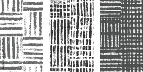Vintage Grunge Paper line Texture set – Old Worn Distressed Overlay, Uneven Rough Dirty Background, Scratched Vector Illustration