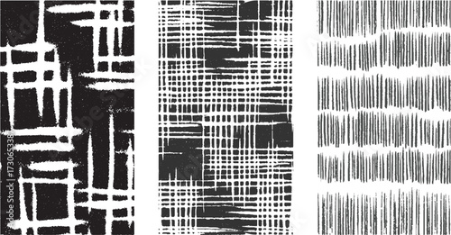 Vintage Grunge Paper line Texture set – Old Worn Distressed Overlay, Uneven Rough Dirty Background, Scratched Vector Illustration