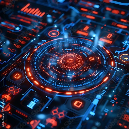 Wallpaper Mural Futuristic Circuit Board. Torontodigital.ca