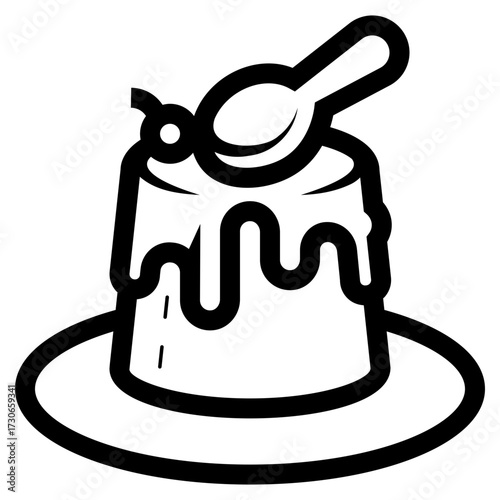 caramel custard pudding icon
