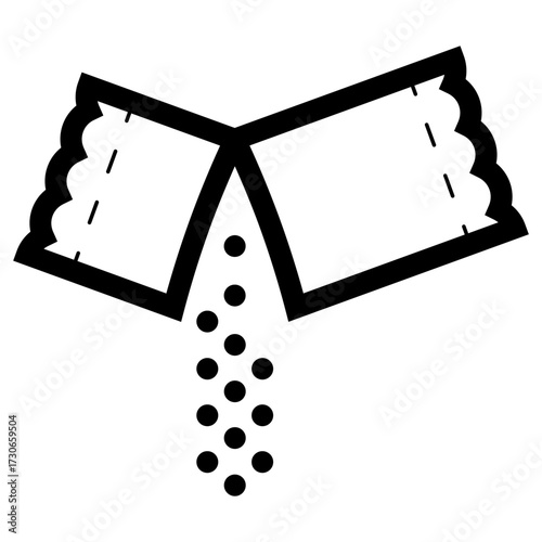 open sugar sachet icon