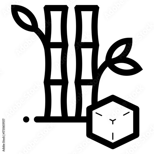 sucrose sugar from sugarcane icon
