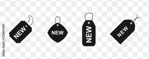New tag symbol icon, new product, novelty, newest item. 