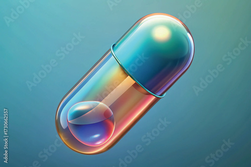 Translucent Capsule with Inner Sphere Keywords: capsule, pill, medicine, health, science