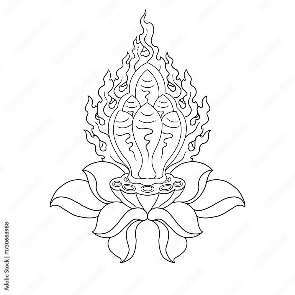 Fototapeta premium ནོར་བུ་མེ་འབར (Norbu Me’bar) Flaming Jewel