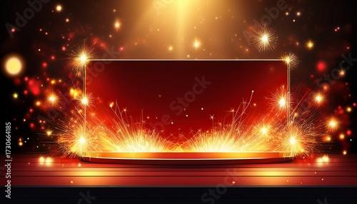 blank banner design with sparks background ai generated images