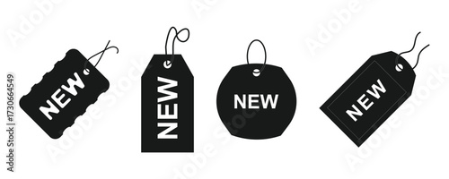 New tag symbol icon, new product, novelty, newest item. 