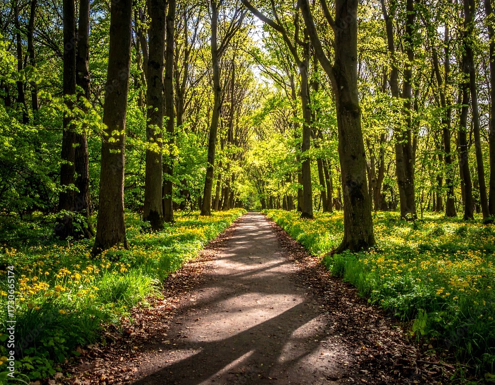 Naklejka premium Sunny forest path (1)