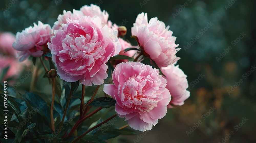 Fototapeta premium beautiful pink peonies in the garden growing peonies gardening and landscaping no logos no brands ar 169