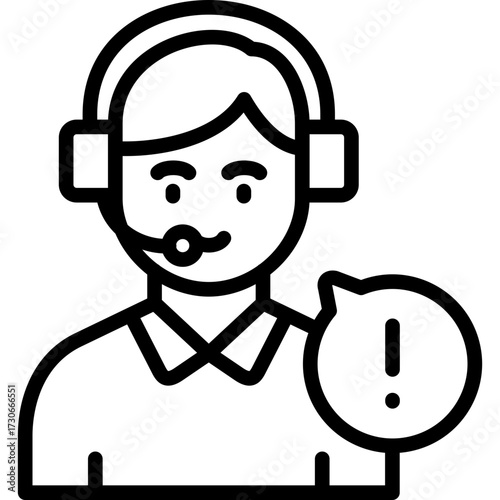 call center support man with headset icon