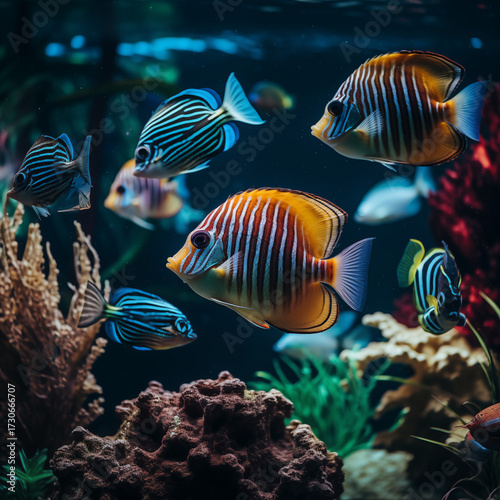 Aquarium with Beautiful Tropical Fish