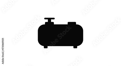 Simple black outline of a vintage gas can distinct silhouette