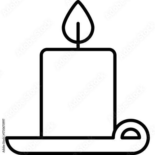 Christmas Candle Flat Vector Icon